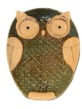 VTG Gibson Owl Boho Mid-century Vibes Plate Decorative Dish